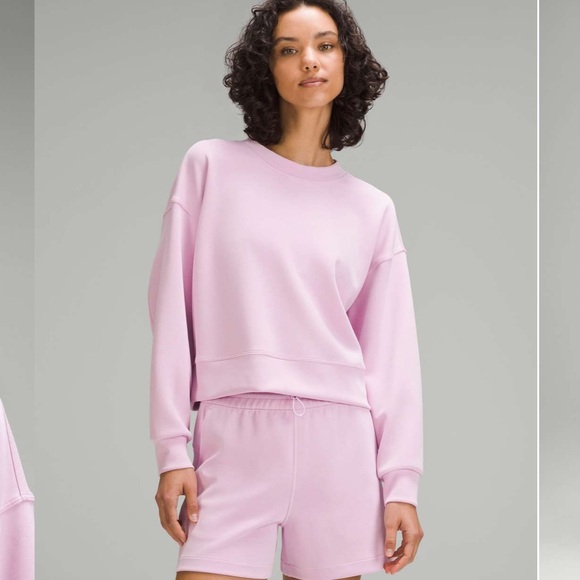 lululemon athletica Tops - NWT Lululemon Softstreme Perfectly Oversized Cropped Crew Vitapink